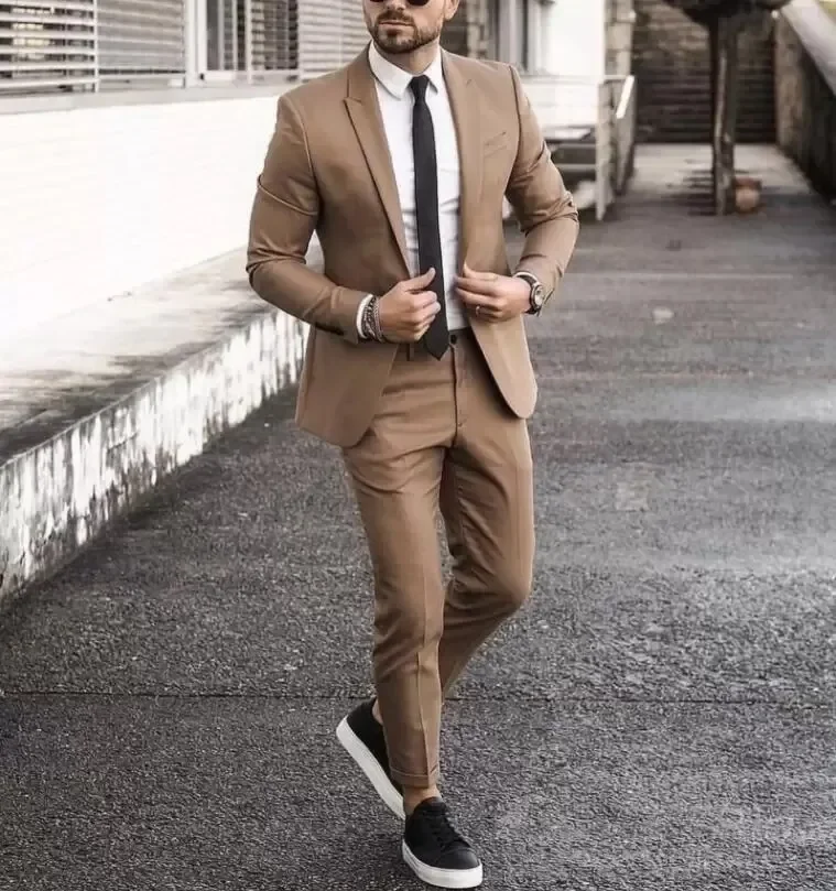 Latest Design Fashion Men Suit Smart Casual Slim Fit Blazers Hombre High Quality Custom 2 Piece Set Jacket Pants Costume Homme