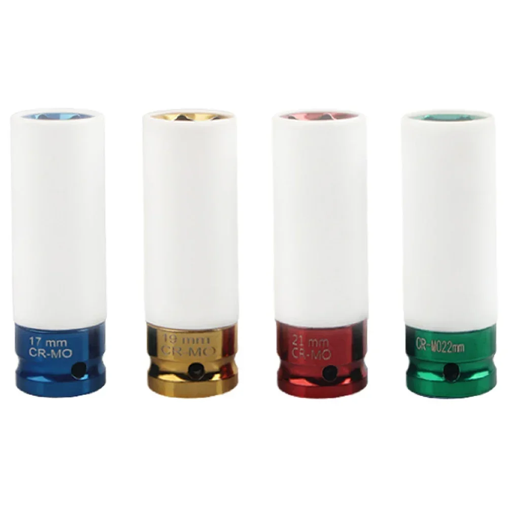 17/19/21/22mm Hex ซ็อกเก็ตประแจลมยางสกรูแขน 1/2 นิ้ว Air Gun ยางป้องกัน Impact Nut ซ็อกเก็ตรถโรงรถเครื่องมือ 1