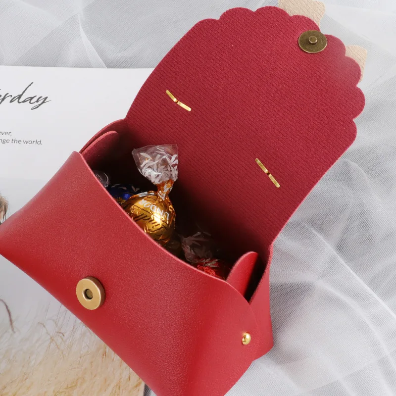 Leather Candy Bags Party Favors Packaging Bag Creative Bowknot Coin Purse Handbag Present Box Wedding Birthday Jewelry Gift Bag
