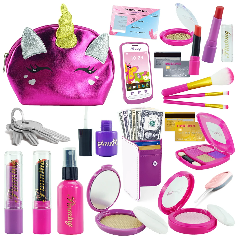 Backpack Pretend Simulation Cosmetics Makeup for Child Girls Toys From 7 to 10 Years Bling Bling Hair Toy Imitation Game Play makeup toy