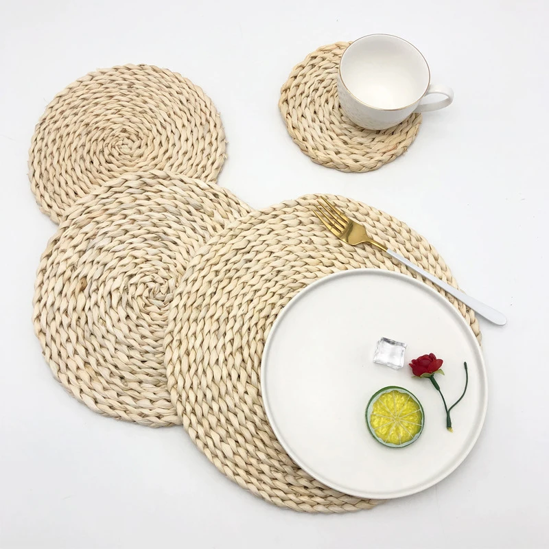 Manteles-Individuales-tejidos-de-paja-hechos-a-mano-para-mesa-de ...