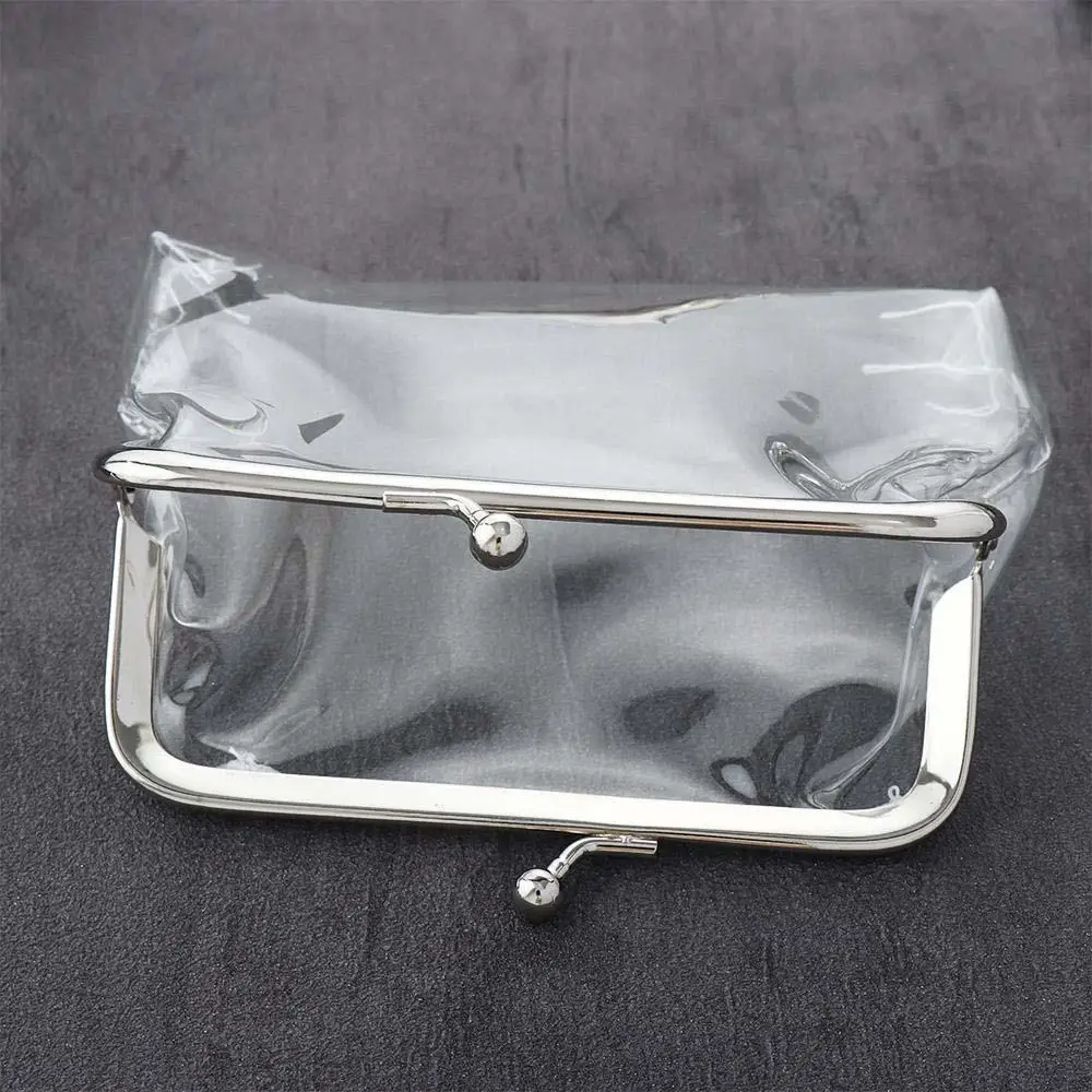 2024 Iron Mouth Clip Wallet Transparent Coin Purse Lipstick Credit ID Card Portable Bus Card Holder Multifunctional Change Purse 4