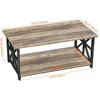 Farmhouse Style Center with Storage Shelf 39 Inch Space Saving Easy Assembly Gray Wash, Café Tables 3