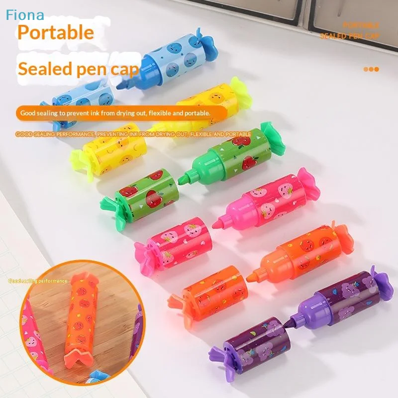 ♩ 6pcs 다채로운 미니 형광펜 캔디 파스텔 형광펜, 귀여운 치즐 팁 마커 펜, 파티 생일 그림 포스터 일기