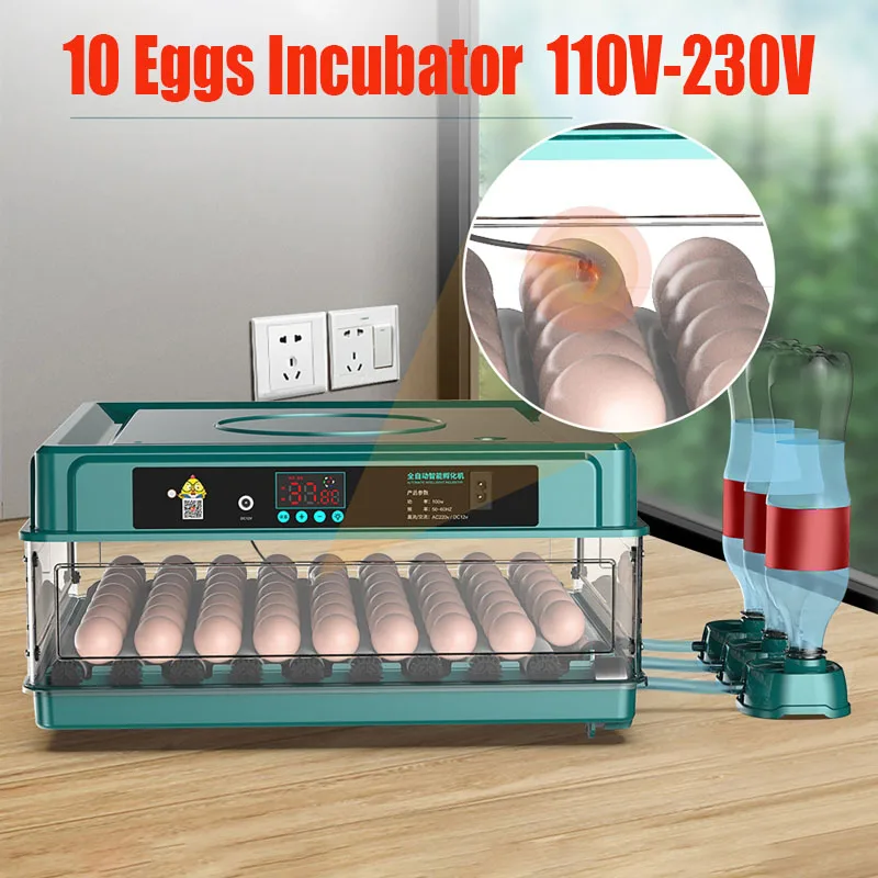 

10 eggs incubator for Chicken Goose Bird Quail Automatic Incubation Equipment Hatchery Incubation Tools EU/US Plug
