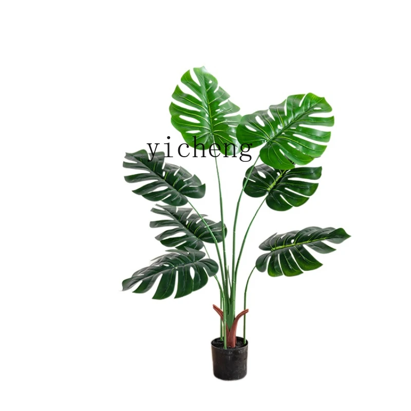 Zc Simulazione Del Vento Pianta Verde Monstera Deliciosa Alberi Finti Soggiorno Pianta Bonsai Decorazione Ornamenti