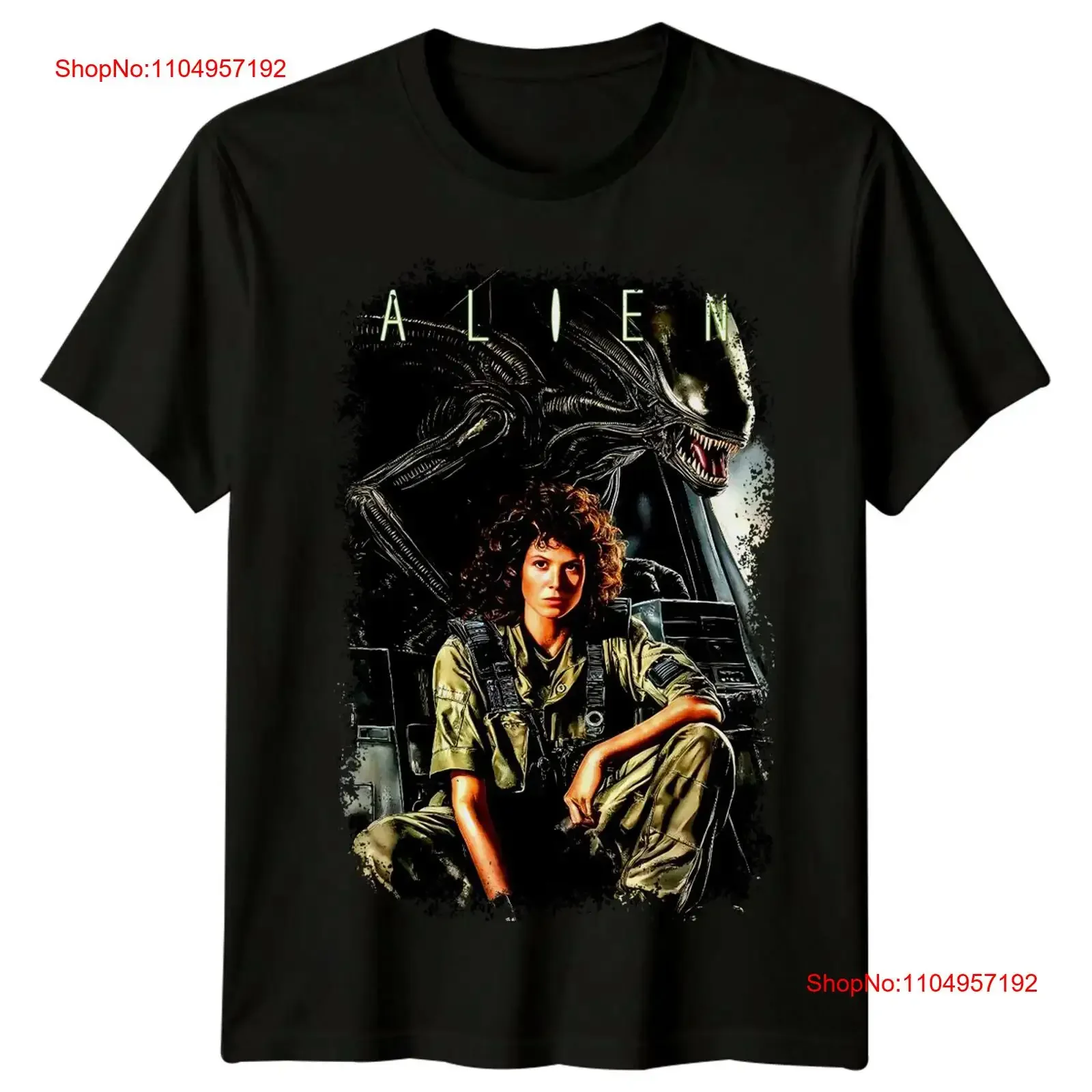 Alien 1979 Movie Poster Inspired T Shirt Retro 80s vintage Washed