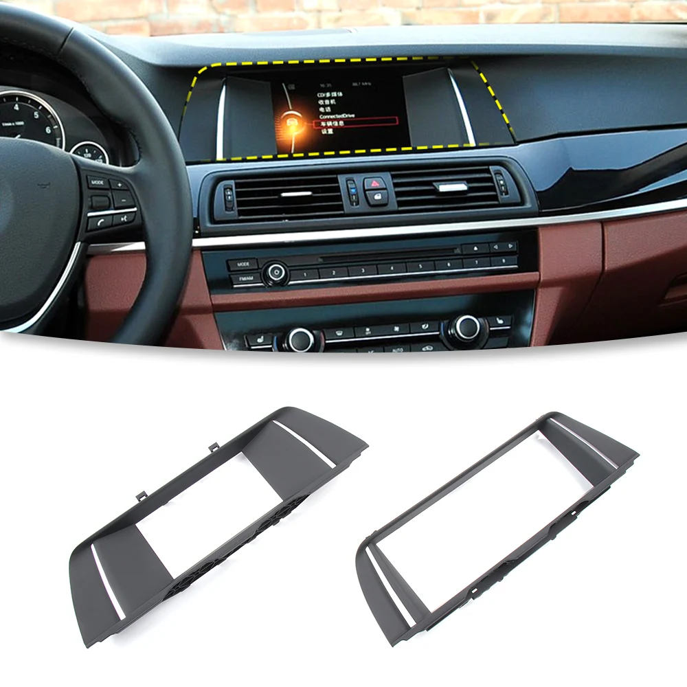 BMW 5 시리즈 F10 F18 ID4 페인티드 피아노 블랙 라디오 프레임 LCD 디스플레이 화면 장식 프레임 10.25인치 6.5인치 디스플레이