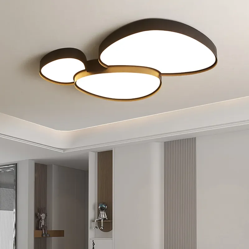 

Modren LED Ceiling Lamps Living Dining Room Study Bedroom Nordic Minimalist Acrylic Black White Home Decor Lustre Lights Fixture