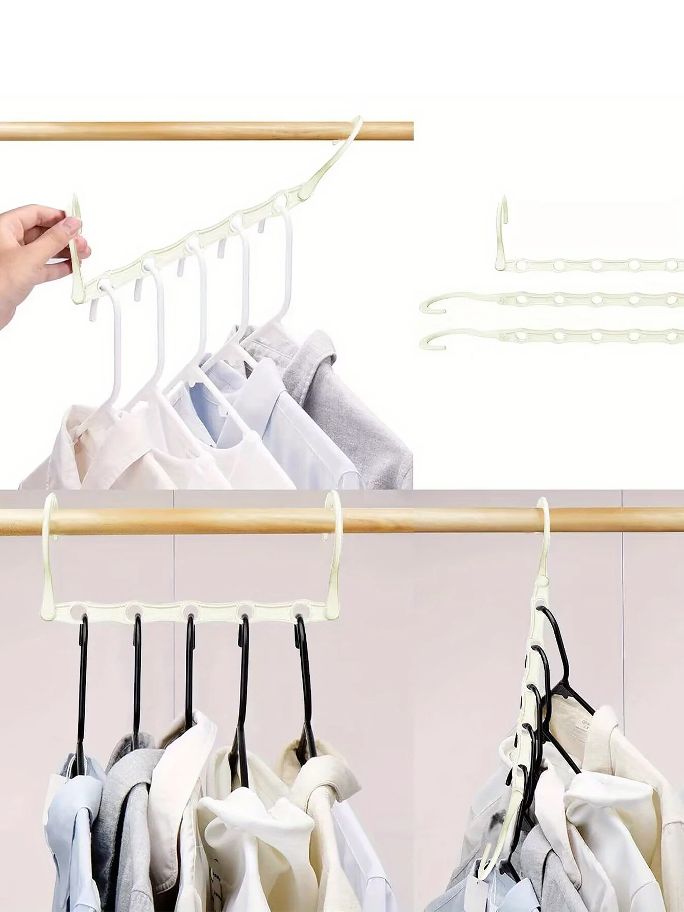 Clothes Hanger Space Saving Multifunction Plastic Rotary Organizer 5 Hole