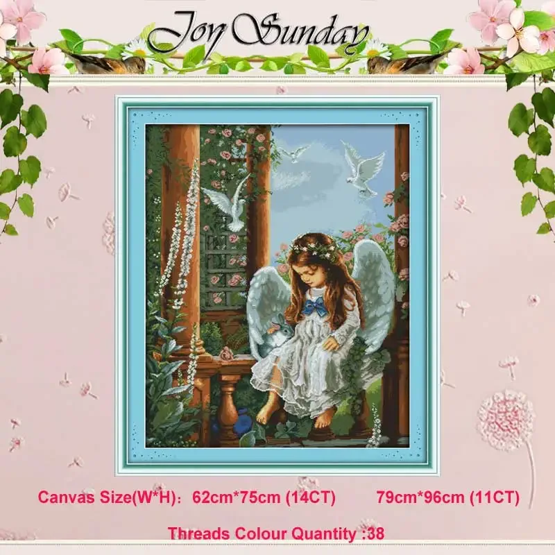 Baby Girl Angel Patterns Counted Cross Stitch Set 11CT 14CT 16CT Stamped DMC Cross-stitch Kit Embroidery Needlework Home Decor cross stitch kit