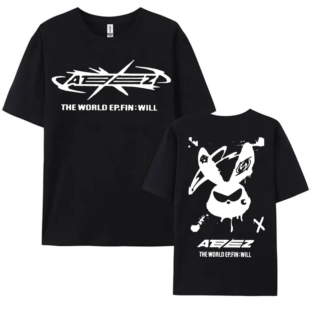 2025 Ateez World Tour Towards The Light: Will To Power T Shirt Men Women Korean Fashion High Quality Casual 100% Cotton T-shirts 4