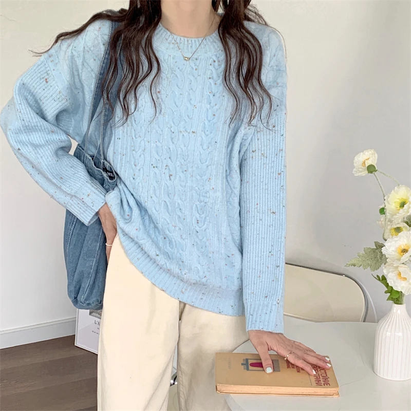 PLAMTEE High Quality Outerwear New Women Sweaters Autumn Sweet 2022 Girls Knitted Streetwear Thicken Pullovers Hot Jumpers green cardigan