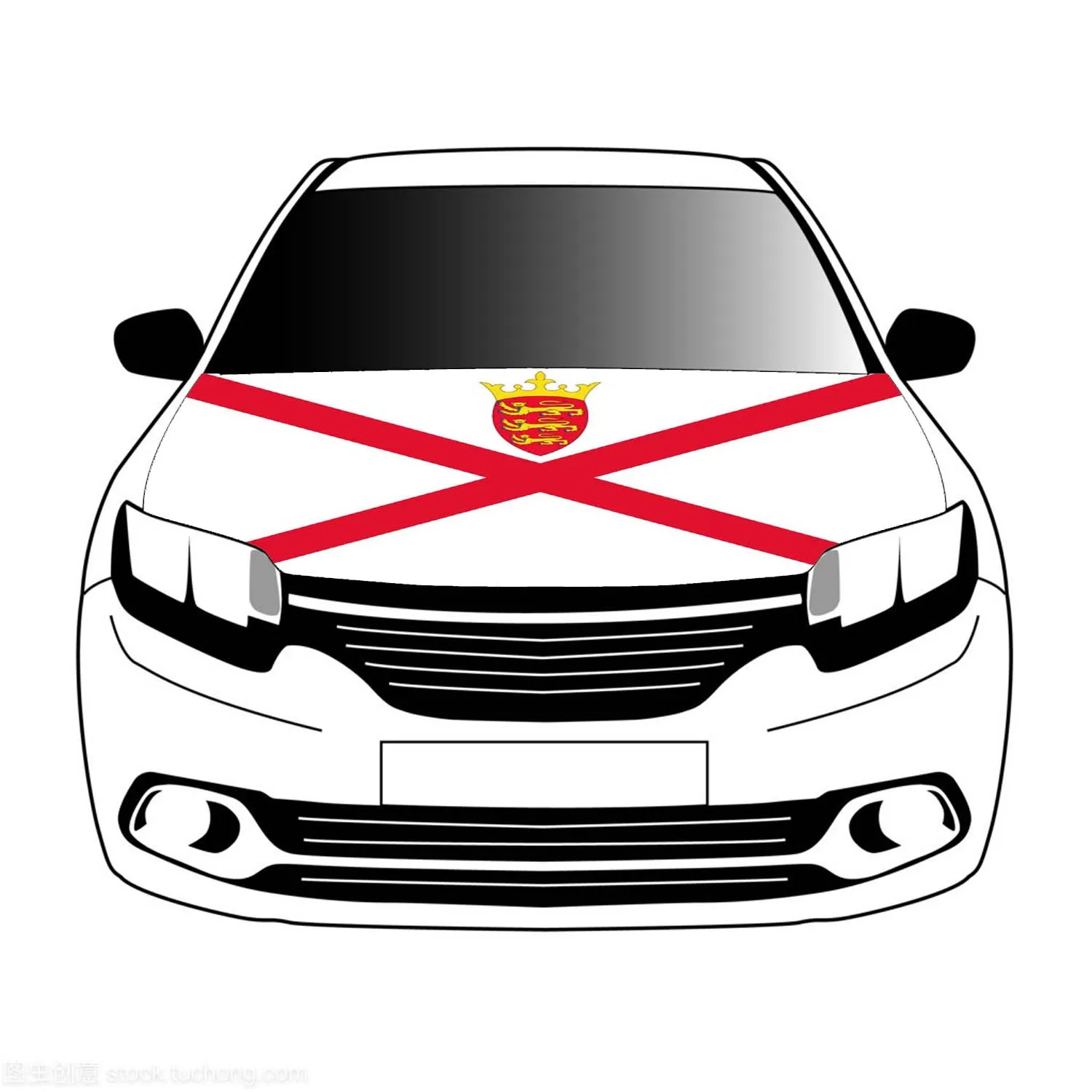 

Jersey flags car Hood cover 3.3x5ft /5x7ft 100%polyester,car bonnet banner