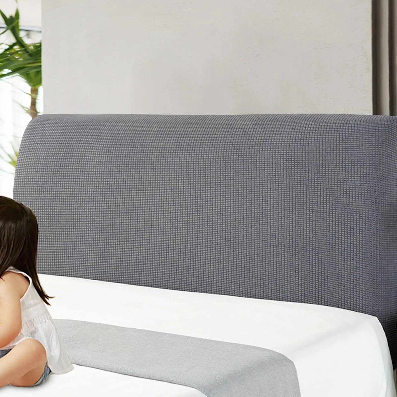 Bed Headboard Cover Protective Case Modern Dustproof Cover Bed Back Washable Removable Stretch Upholstered Head
