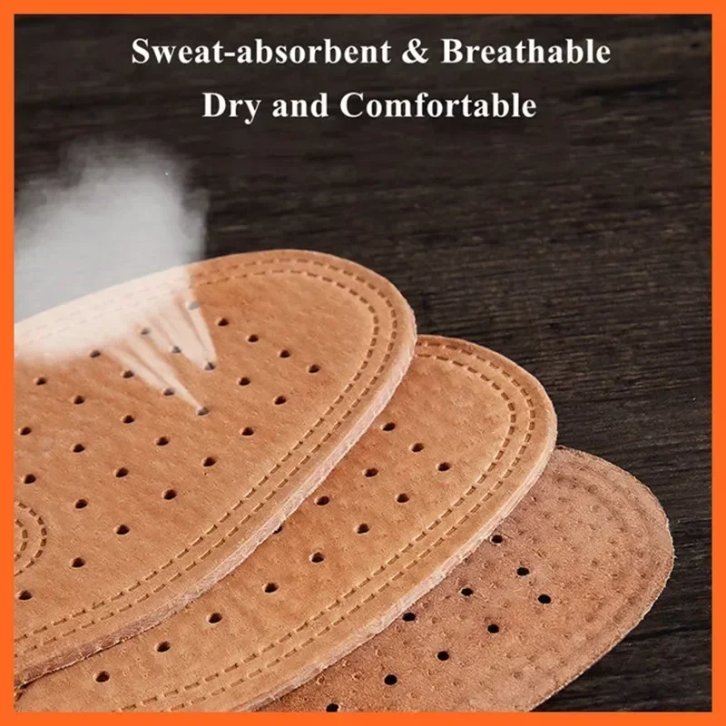 Cowhide Insoles for Men Shoes 1 Pair