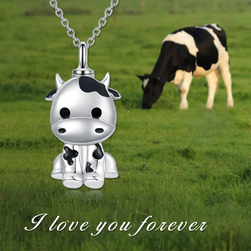 S925 silver, cow pendant necklace