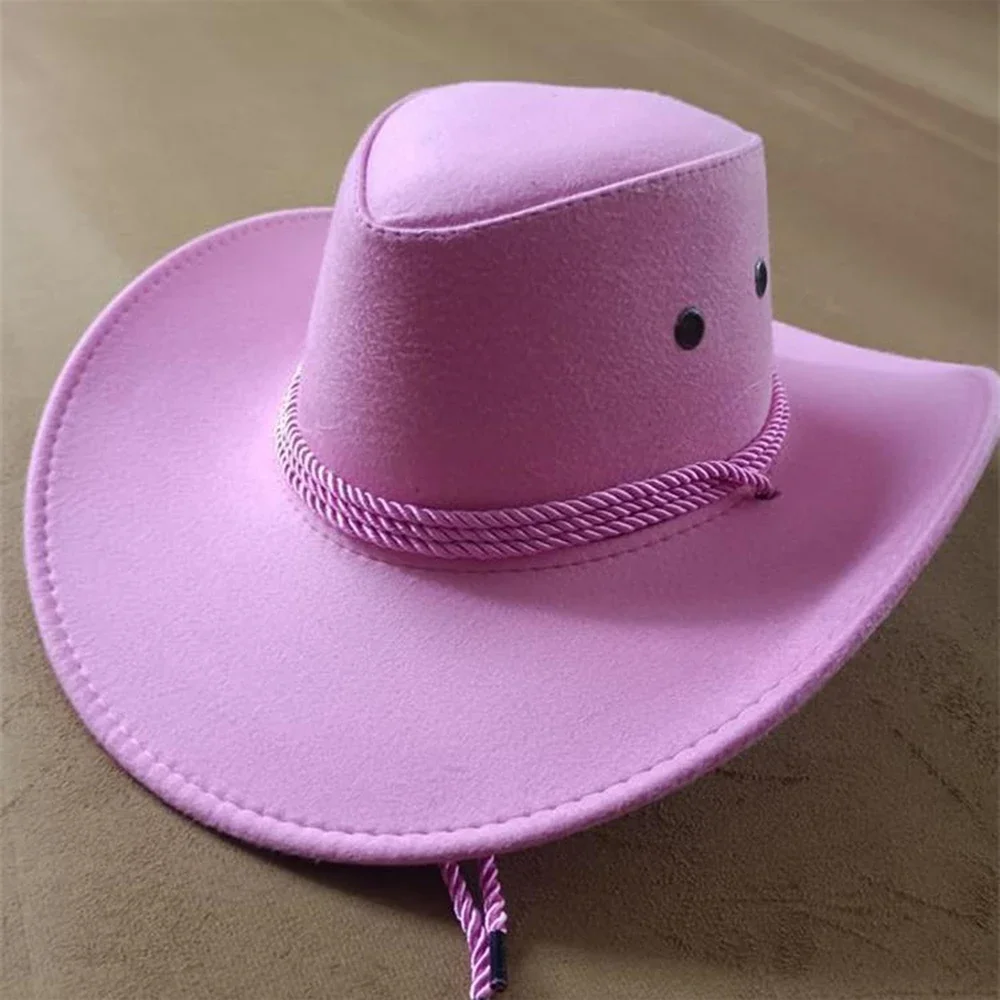 Women's and Men's, Wide-brimmed Beach Cowboy Hat 58-60cm, Western Cowboy Large Brim Hat Travel