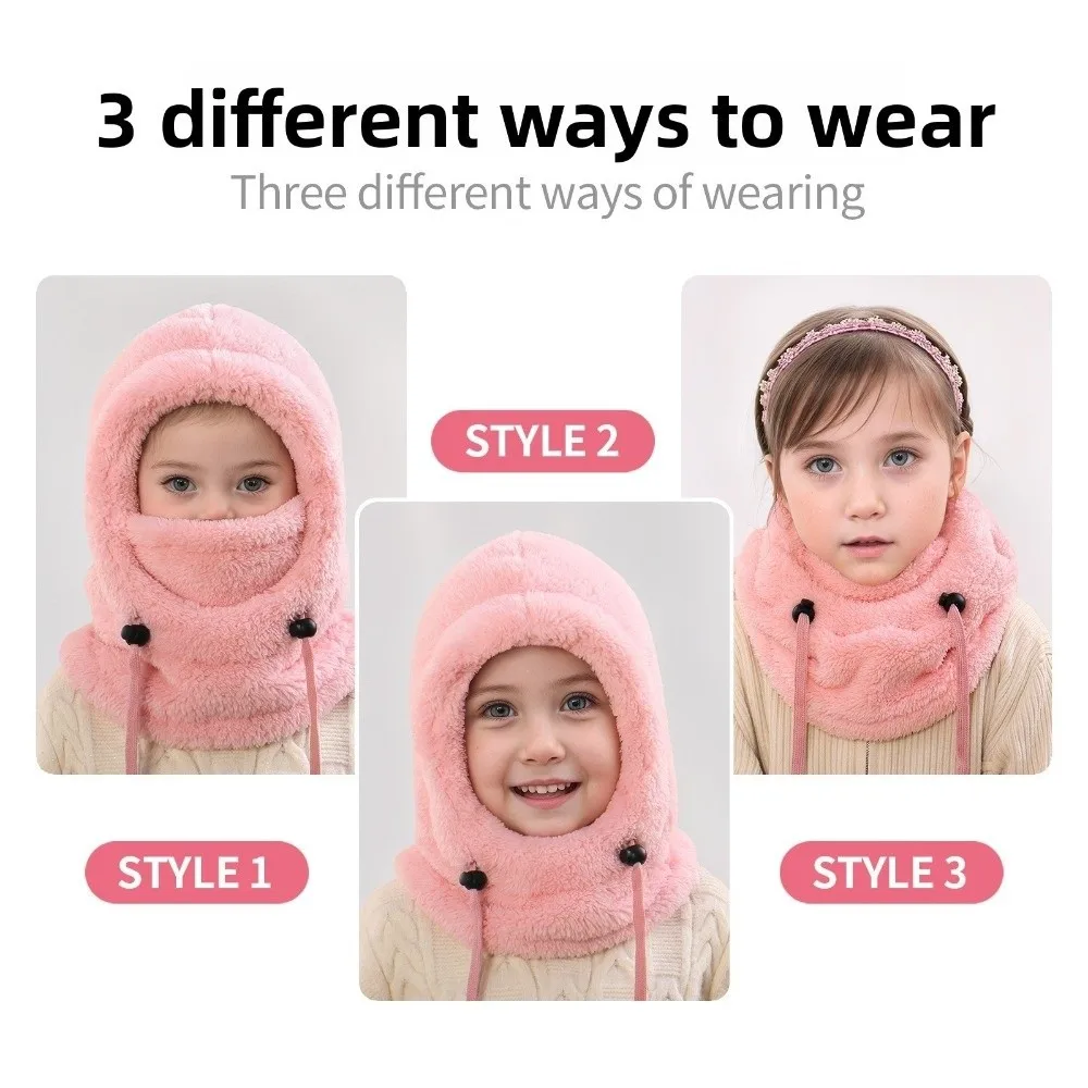 Windproof Polyester Balaclava Hat Scarf for Kids