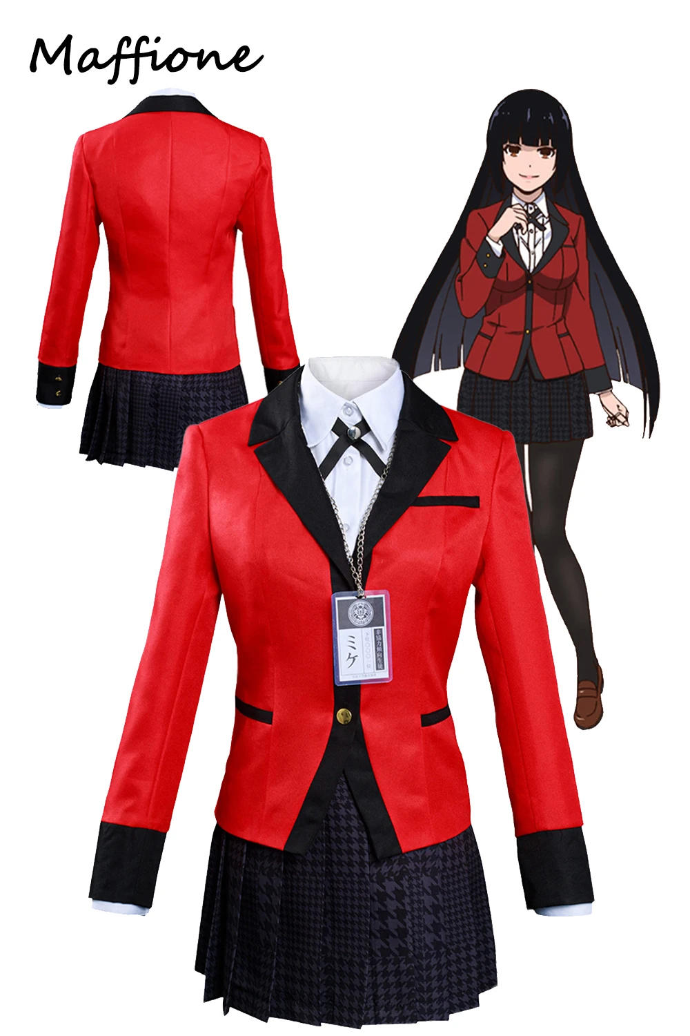 

Anime Kakegurui Jabami Yumeko Cosplay Women Fantasy Costume Red School Uniform Disguise Adult Female Roleplay Fantasia Outfits