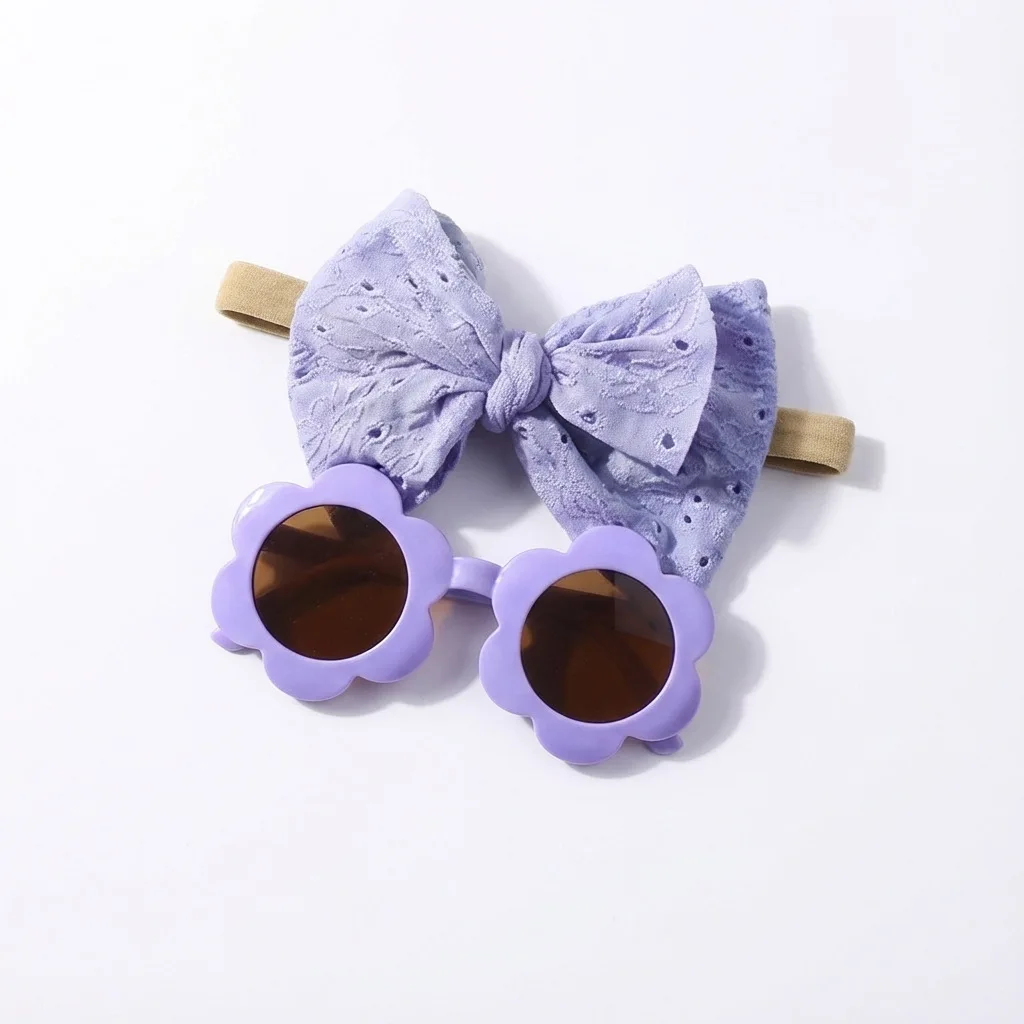 보우 베이비 헤어 스트랩 안경 세트 해외 무역 자외선 차단  남아 여아 헤어웨어 공주 액세서리 아동용품