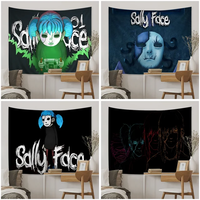 Tapisserie de dessin animé de visage de Sally, art de la science-fiction, décor de chambre à la maison, conflicSheets muraux 1