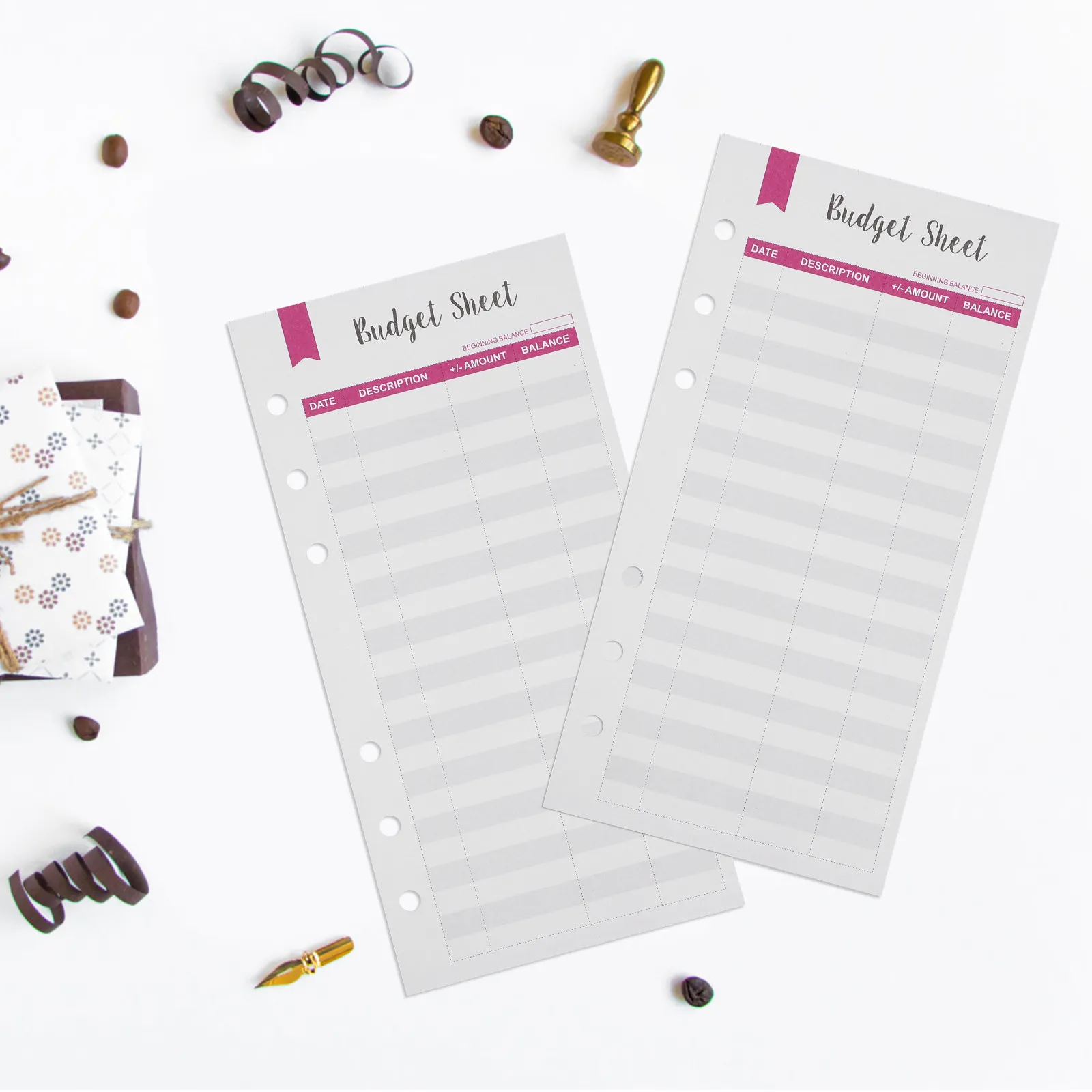 12개입 특대형 6홀 펀치 A6 바인더용 리필 가능 예산 시트, 지출 추적기, 현금 정리함, 휴대용 일일 예산 관리자