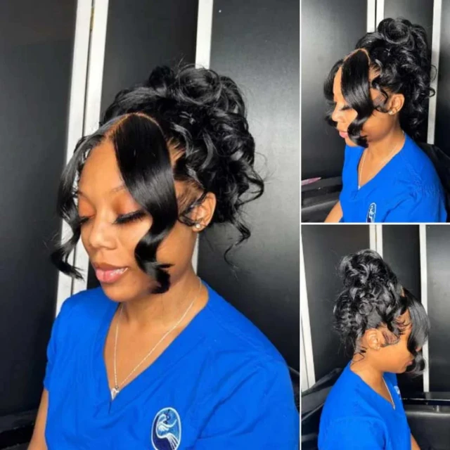 Perruque en cheveux humains vietnamiens, densité 230%, avec dentelle frontale 13x4, dentelle frontale transparente HD 13x6, effet Body Wave et Water Wave, pré-épilée, 30 38 pouces, perruque 360 Full Lace