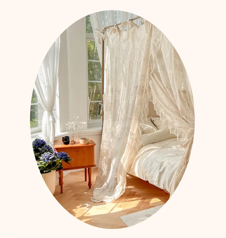Description Picture 3 of itemSummer Princess Palace Mosquito Net without Frame Romantic Three-door Lace Bed Curtain Home Decor