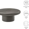 Grey round concrete coffee table - Cement Low floor coffee table - Weather resistant stone patio coffee table 4