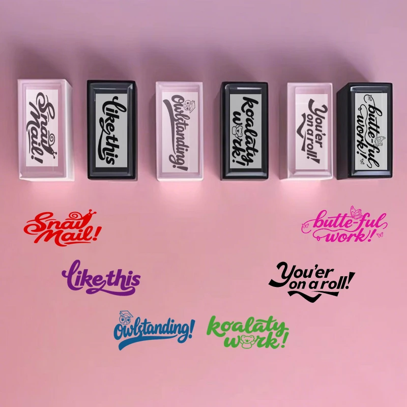 로트 당 6 개 어린이를위한 스탬프 교육 격려 초등 학생 유치원 동기 부여 선물 칭찬 보상 스탬프 셀프 잉크