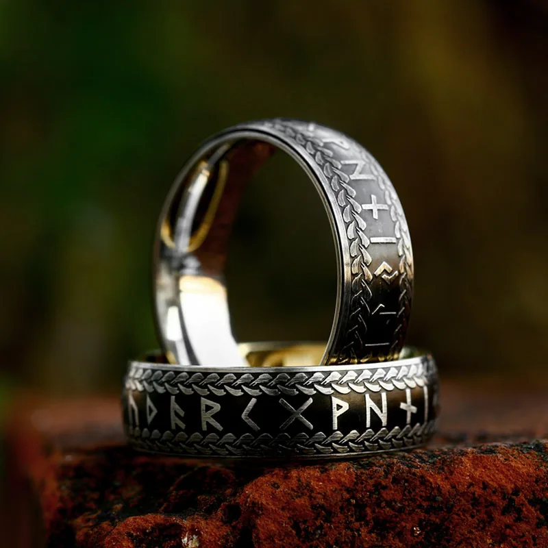 

Retro Viking Character Stainless Steel Mens Rings Punk Simple Amulet For Male Boyfriend Biker Jewelry Creativity Gift Wholesale