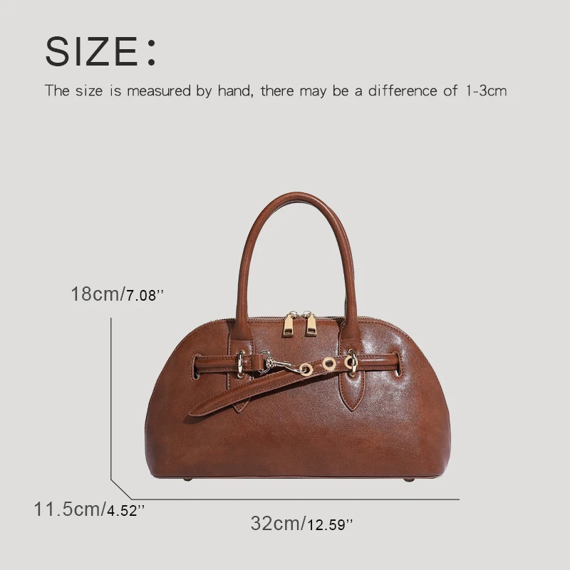 England Style Shell Bag For Women Luxury Designer Handbag Purse New In PU Belt Buckle Top Handle Hanging Ornaments Shoulder