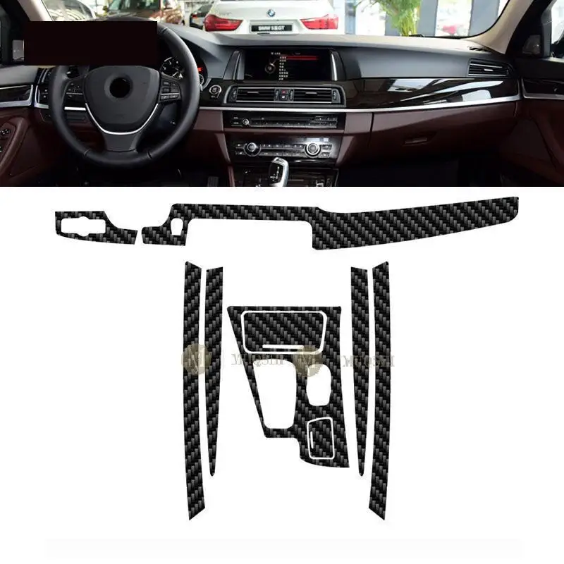 자동차 내부 탄소 섬유 필름 5D PET 센터 콘솔 스크래치 방지 필름 액세서리, BMW F07 F10 F11 시리즈 5 2011-2017