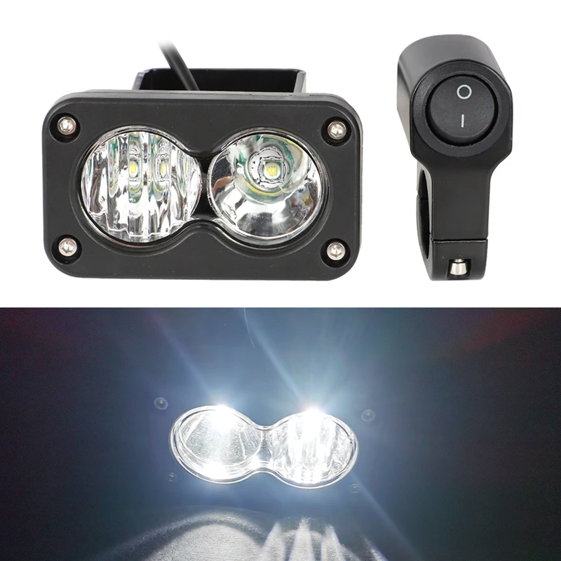 Plug And Play Square 3 "Flood Light Led Kit Combinato Interruttore Faro Anteriore Bianco Per Sur Ron Surron Segway Talaria