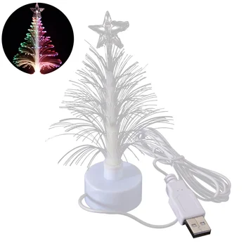 미니 LED 크리스마스 트리 USB 파워 컬러 데스크, 빛나는 광섬유, 미니 크리스마스 트리, USB 연결 섬유, 미니 탑 스타 라이트