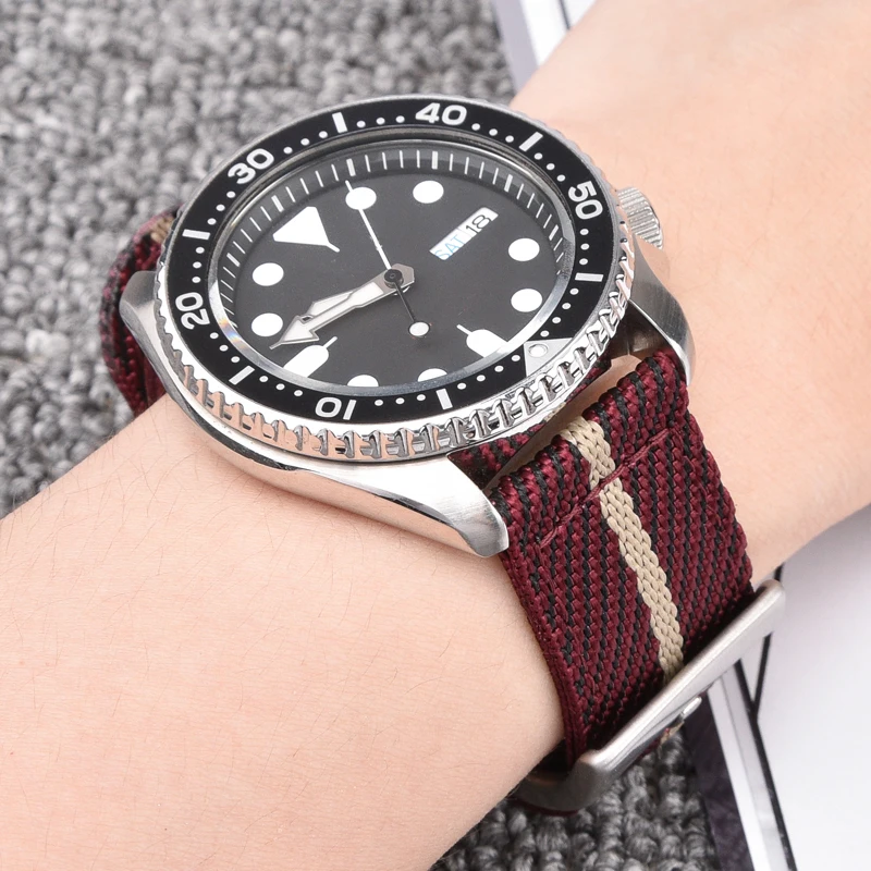 Woven Nylon Strap 18mm 20mm 22mm 24mm Stainless Steel Buckle Quick Release Men Replacement Bracelet Wrist Band Watch Accessories