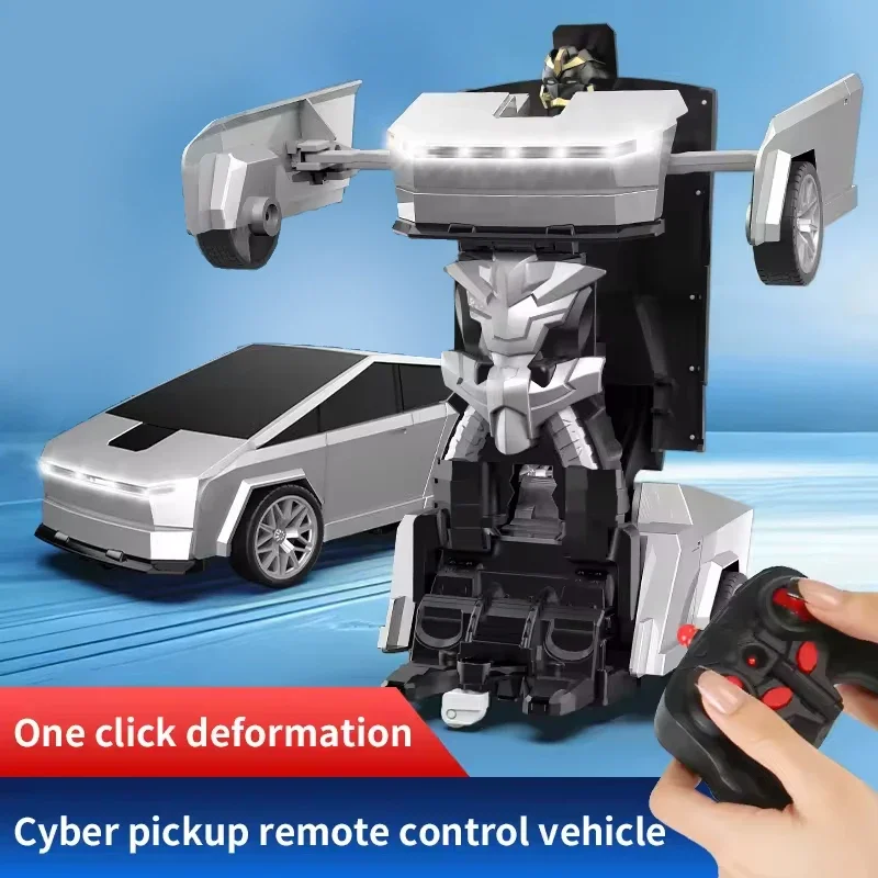 Auto Robot Telecomandata 2.4GHz con Trasformazione a un Clic, Luci LED e Rotazione a 360° ° Giocattolo per Bambini con Modalità di Rotazione e Deriva - immagine 3