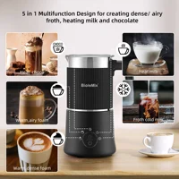 BioloMix 5-in-1 Automatic Hot/Cold Foam and Hot Chocolate Maker,Detachable Milk Frother and Steamer,Dishwasher Safe 2