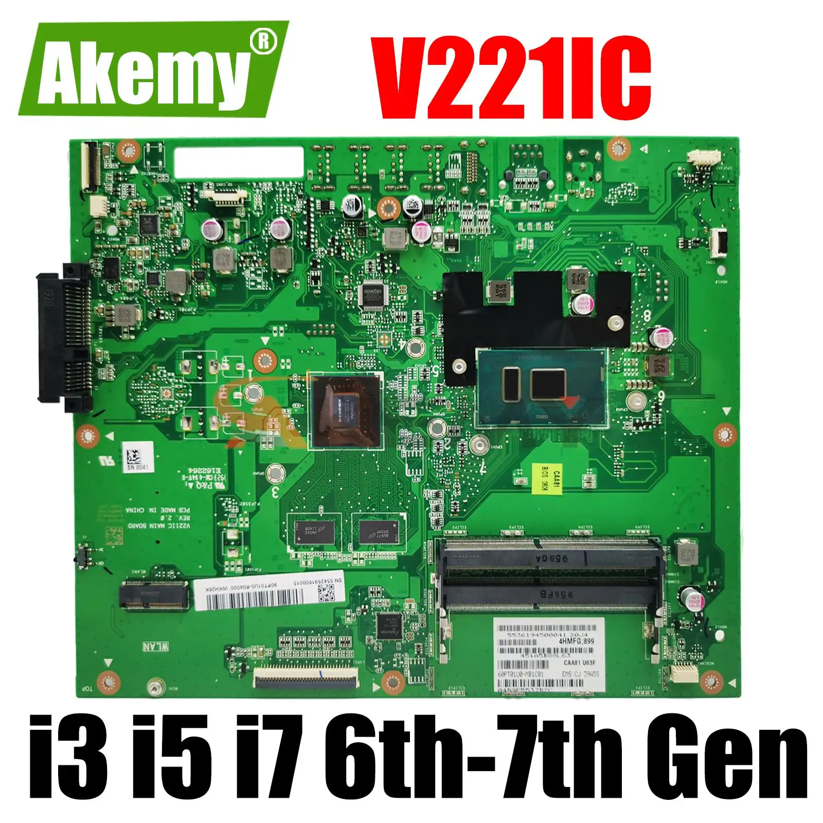 Notebook V221IC Mainboard For ASUS Vivo AiO V221ID V221 V221ICUK Laptop Motherboard With i3 i5 i7 930MX MAIN BOARD TEST OK