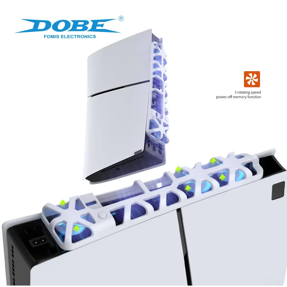 Dobe Per Ps5 Slim Host Luce Blu Posteriore Nuova Ventola Di Raffreddamento O Sistema Di Raffreddamento Per Accessori Da Gioco Slim Playstation 5 Tp5-3