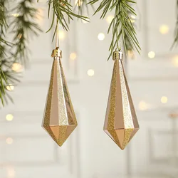 Set of 2 Red & White Santa Claus Christmas Tree Ornaments - Festive Hanging Decorations (B - pendants)