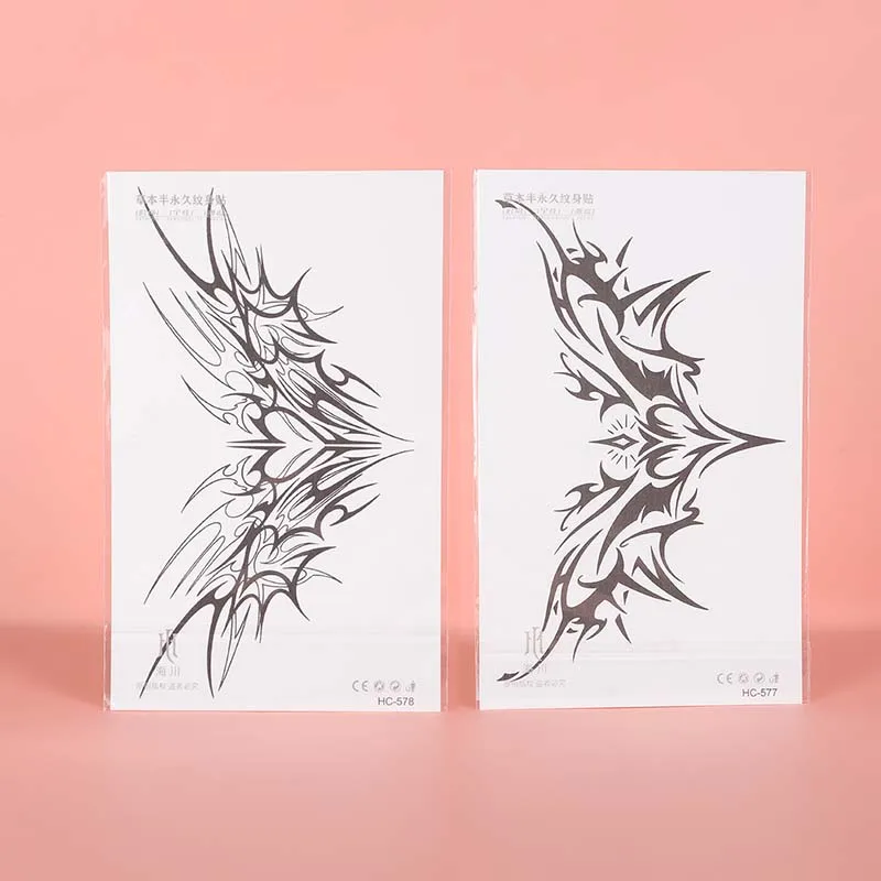 1pc Charming Tattoo Stickers Waterproof Lasting One To Two Weeks For Girls Belly Chest Back Waist Non-Reflective Thorn Cyan 5