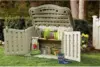 Small Horizontal Resin Outdoor Storage Shed With Floor (4.5 x 3 Ft) Weather Resistant, Beige/Brown, Organization 6