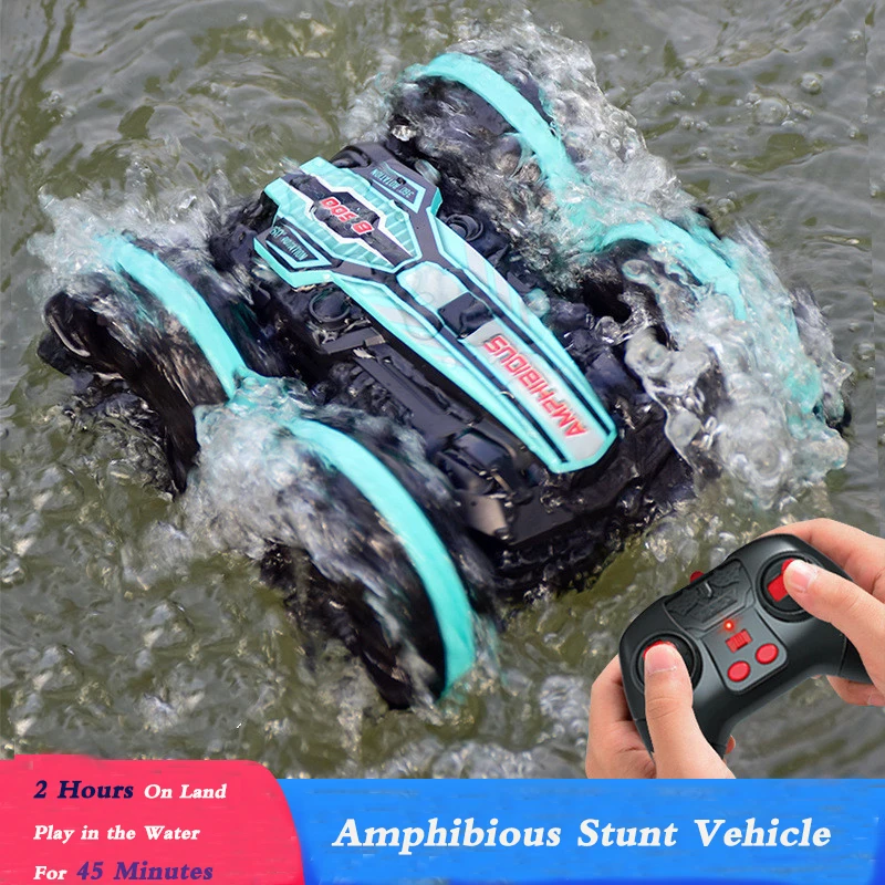 

Hot smart Toy stunt handle remote control car rolls on both sides amphibious USB charging child electric toy intelligent boy car