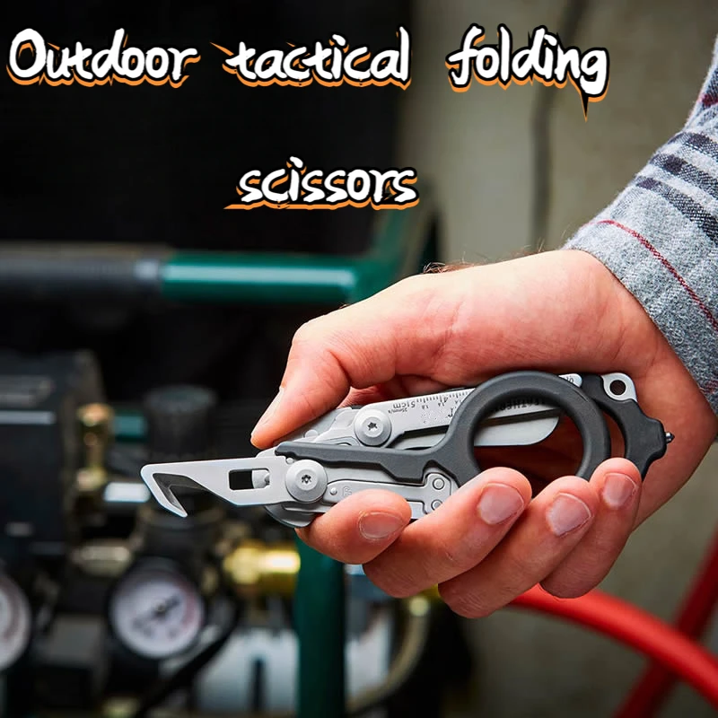 Tactical Scissors Stainless Steel Multifunctional Foldable And Extendable For Outdoor Survival