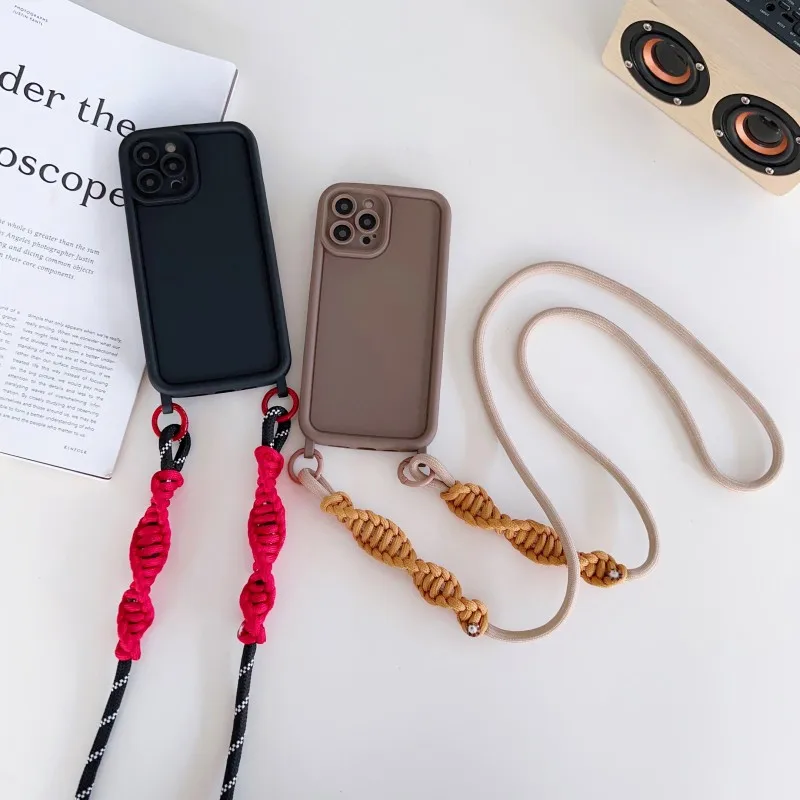 Crossbody Lanyard Case with Twist Strap and Lens Protection - Shockproof Cover
