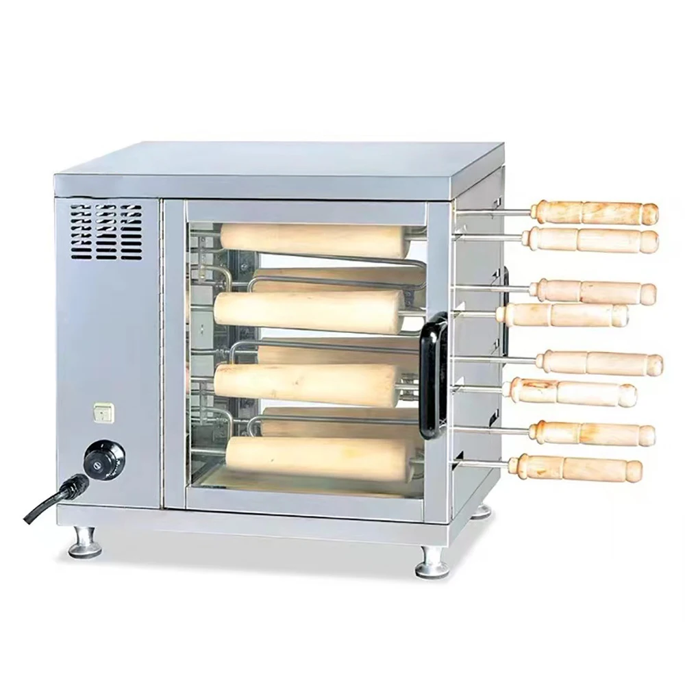 

8 Rollers Commercial 110v 220v Electric Ice Cream Cone Chimney Cake Kurtos Kalacs Grill Roll Oven Maker Machine