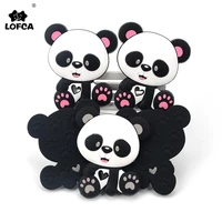 LOFCA 1pc Panda Silicone Teether BPA Free Food Grade Baby silicone teething Pendant Toys Baby Care Pacifier Chain Gift Making 1