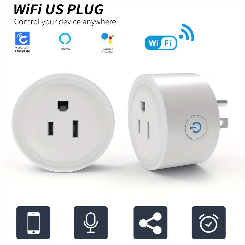 Smart Plug 10A WiFi US Outlet Socket 100-240V Timer Alexa Google Assistant CozyLife APP/Voice Control Group For for Home Auto BEST SELLERS
